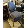 Blue Stacking Meeting Chairs w/ Grey Frame